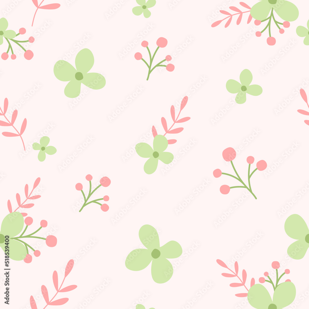 Flower seamless pattern. Seamless bloom floral pattern. pink background. Spring flower. illustration vector 10 eps.