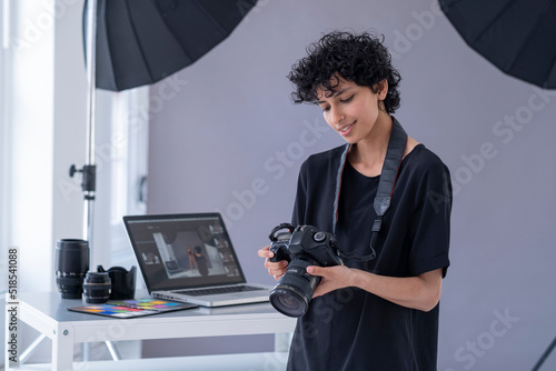 Female photographer at photo shoot