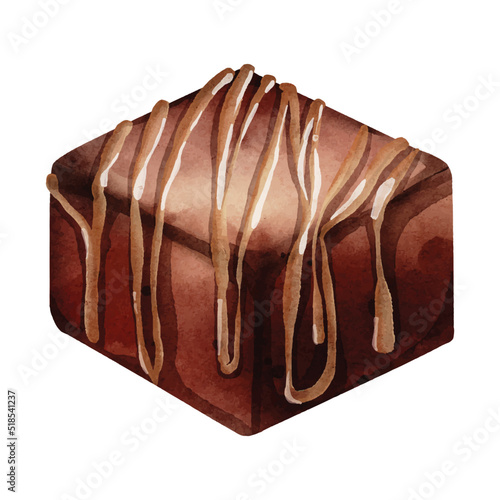Chocolate cube watercolor vector design