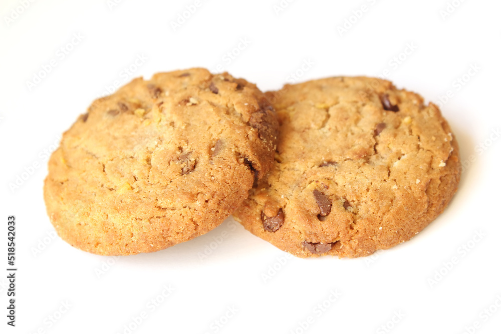 Sweet homemade cookies on a white background