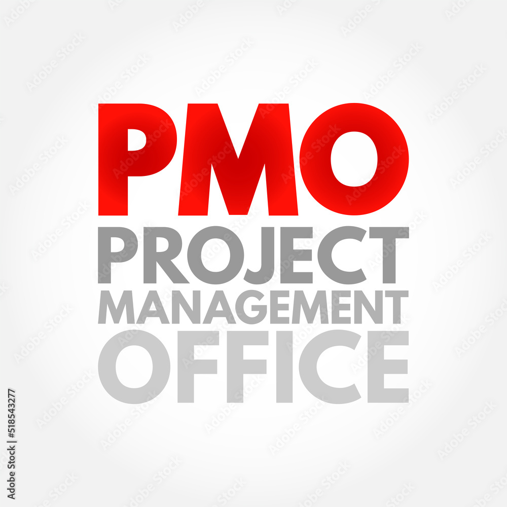 Fototapeta premium PMO Project Management Office - department that defines, maintains and ensures project management standards across an organization, acronym text concept background