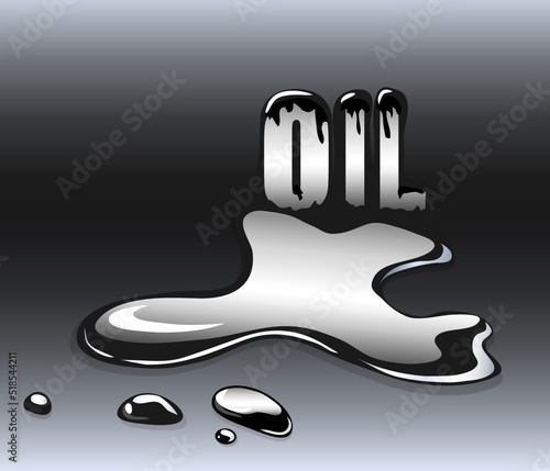 The word OIL written in an oil spill. EPS10 vector format. 