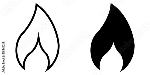 ofvs35 OutlineFilledVectorSign ofvs - gas flame vector icon . isolated transparent . natural gas silhouette . fire . black outline and filled version . AI 10 / EPS 10 . g11335