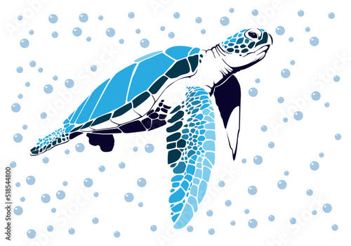 graphic sea turtle,vector illustration of sea turtle,vector of turtle design on a white background,save a turtle.