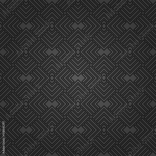 Seamless dark geometric background for your designs. Modern vector ornament. Geometric abstract pattern