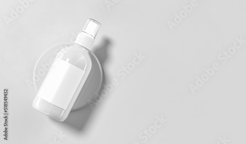 Spray bottle mock up isolated on white background. 3D illustration