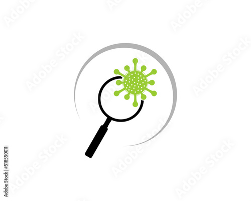 Magnifying glass with mold on top logo