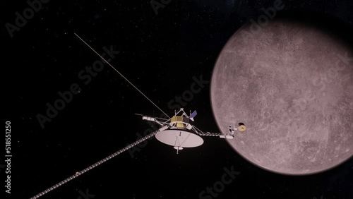 Space Probe Approaching Planet Mercury photo