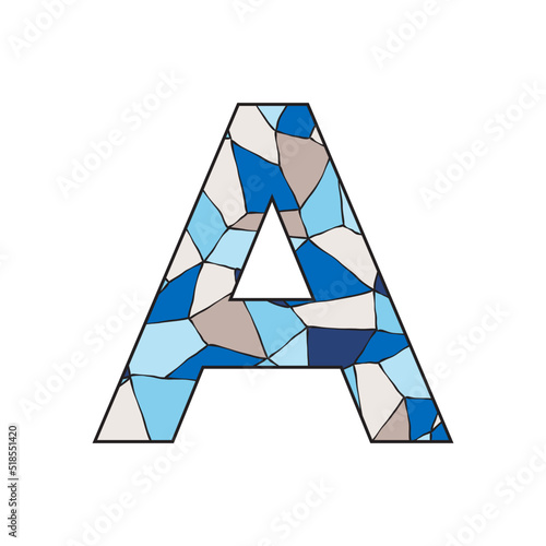 stained glass pattern inside letter a