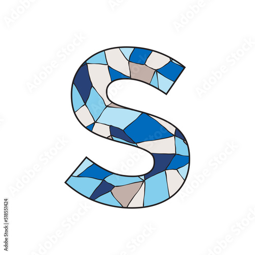 stained glass pattern inside letter s