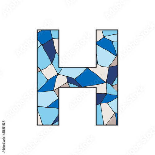 stained glass pattern inside letter h