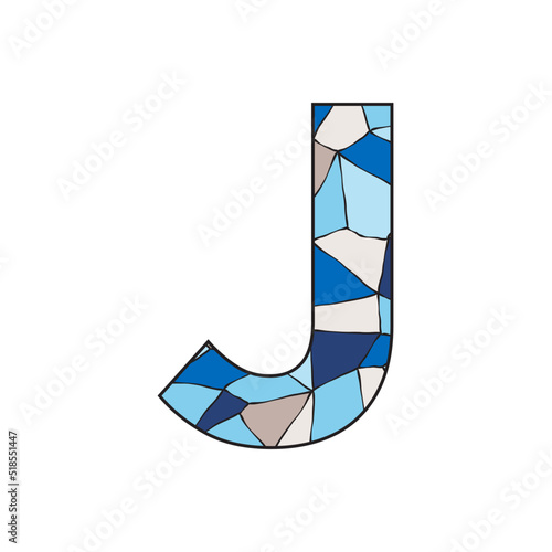 stained glass pattern inside letter j