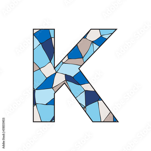 stained glass pattern inside letter k