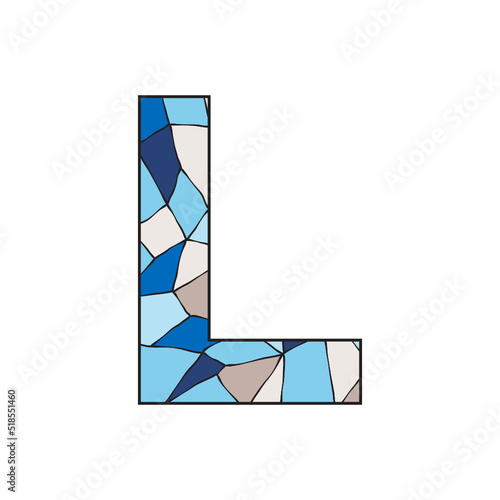 stained glass pattern inside letter l