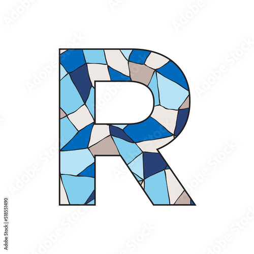 stained glass pattern inside letter r