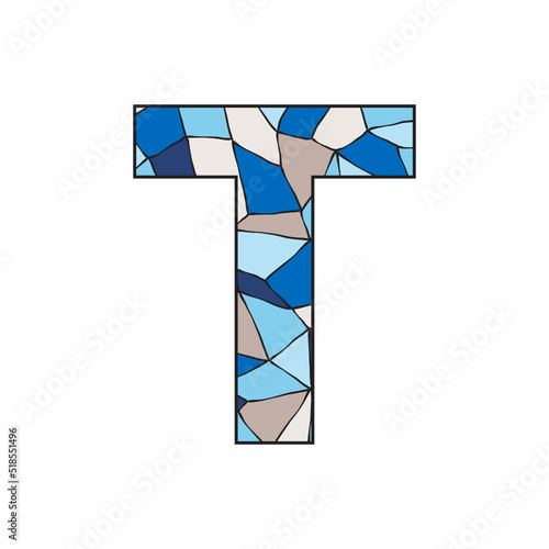 stained glass pattern inside letter t
