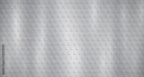 Abstract metallic background in gray colors with highlights and a texture of small voluminous convex circles