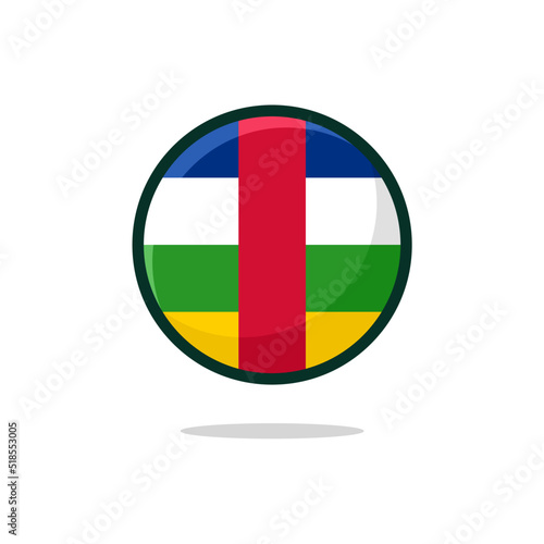 Central African Republic Flag Icon. Central African Republic Flag flat style isolated on a white background - stock vector.