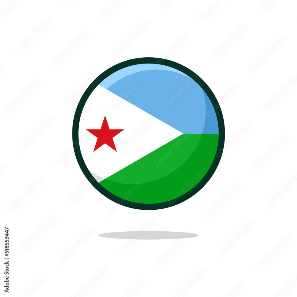 Djibouti Flag Icon. Djibouti Flag flat style isolated on a white background - stock vector. Djibouti Flag Icon. Djibouti Flag flat style isolated on a white background - stock vector.