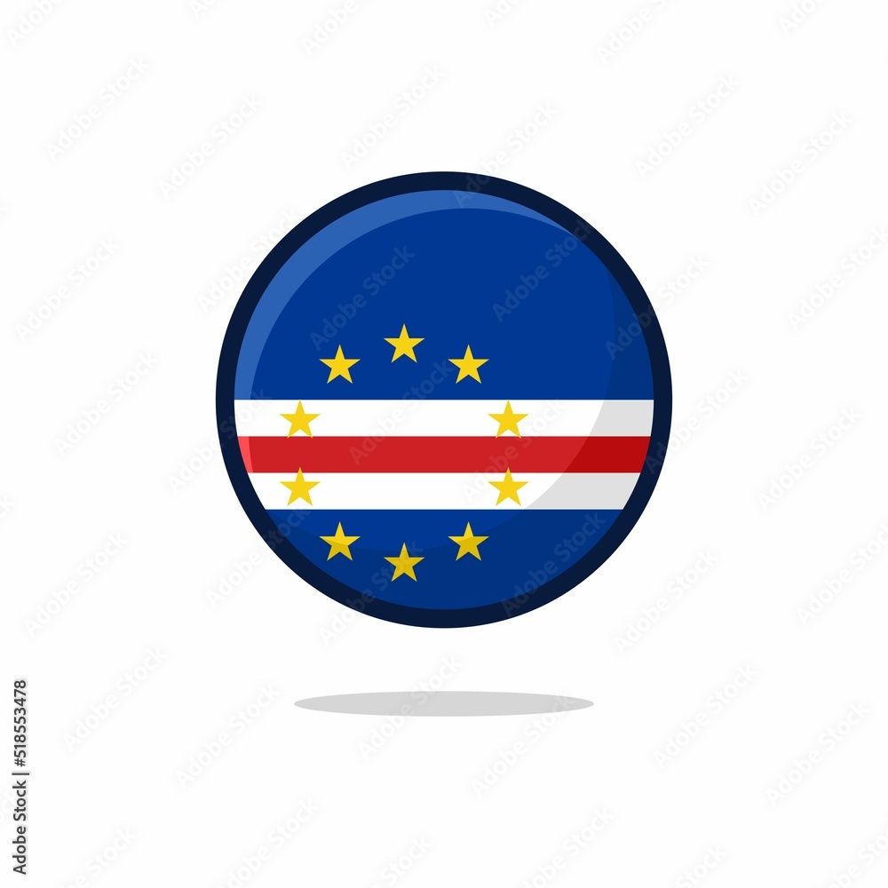 Cape Verde Flag Icon. Cape Verde Flag flat style isolated on a white background - stock vector. Cape Verde Flag Icon. Cape Verde Flag flat style isolated on a white background - stock vector.