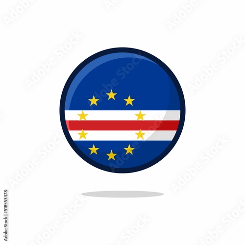 Free Download Cape Verde Flag Icon. Cape Verde Flag flat style isolated on a white background - stock vector. - GFXLoad