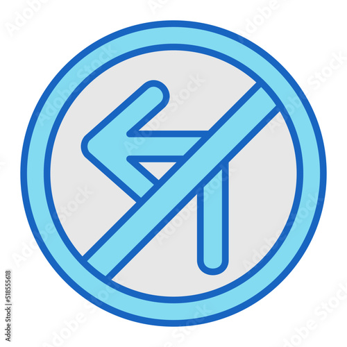 No Turn Left Icon