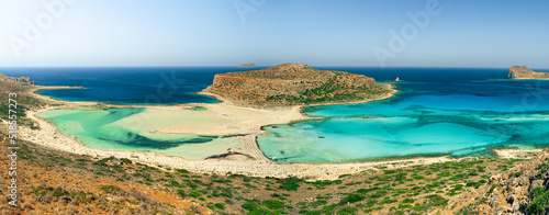 Balos Lagoon panorama in Crete, Greece photo