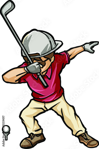 golf player dance dabbing pose