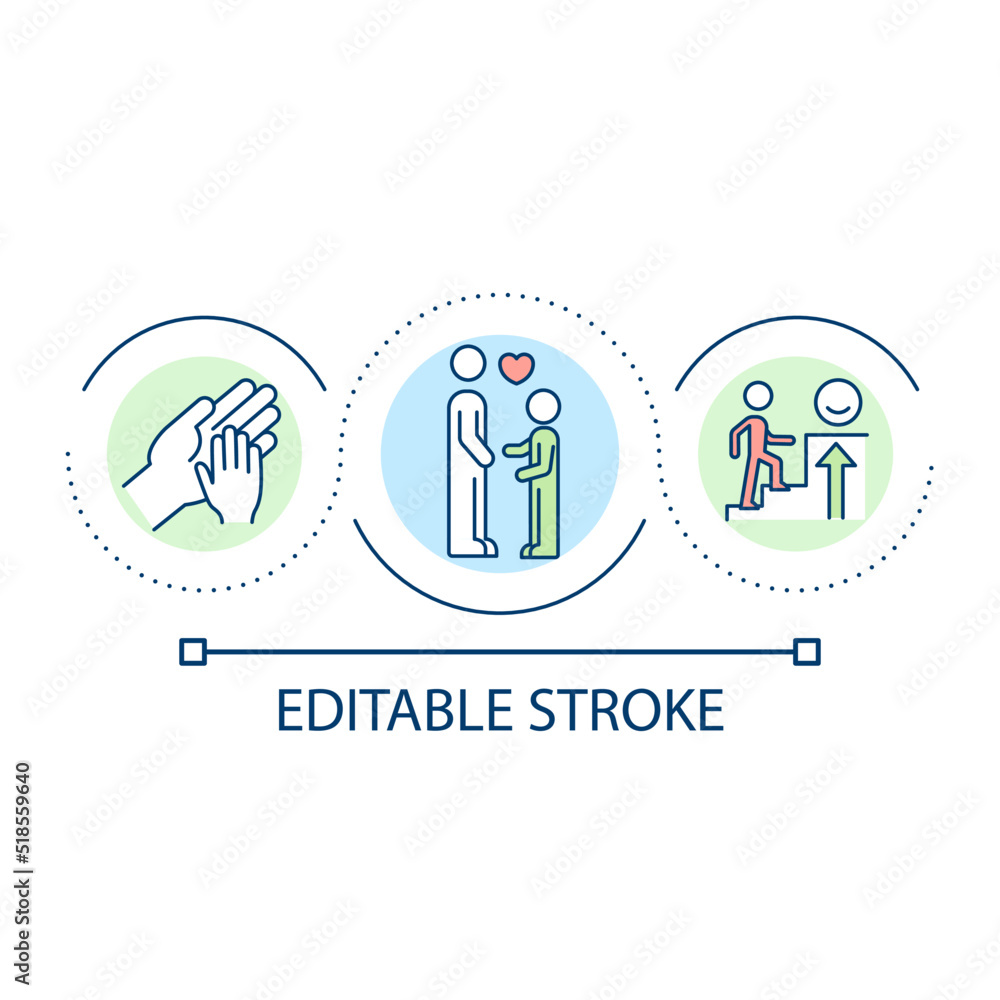 Parenting loop concept icon. Teach your child. Love and support. Healthy family environment abstract idea thin line illustration. Isolated outline drawing. Editable stroke. Arial font used Parenting loop concept icon. Teach your child. Love and support. Healthy family environment abstract idea thin line illustration. Isolated outline drawing. Editable stroke. Arial font used