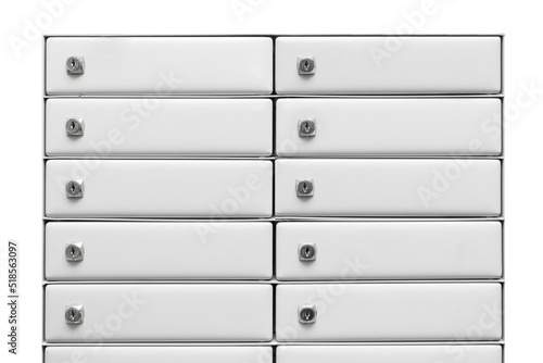 Metal Cell Locker For Mail Steel Deposit Object Closed Secure Isolated White Background