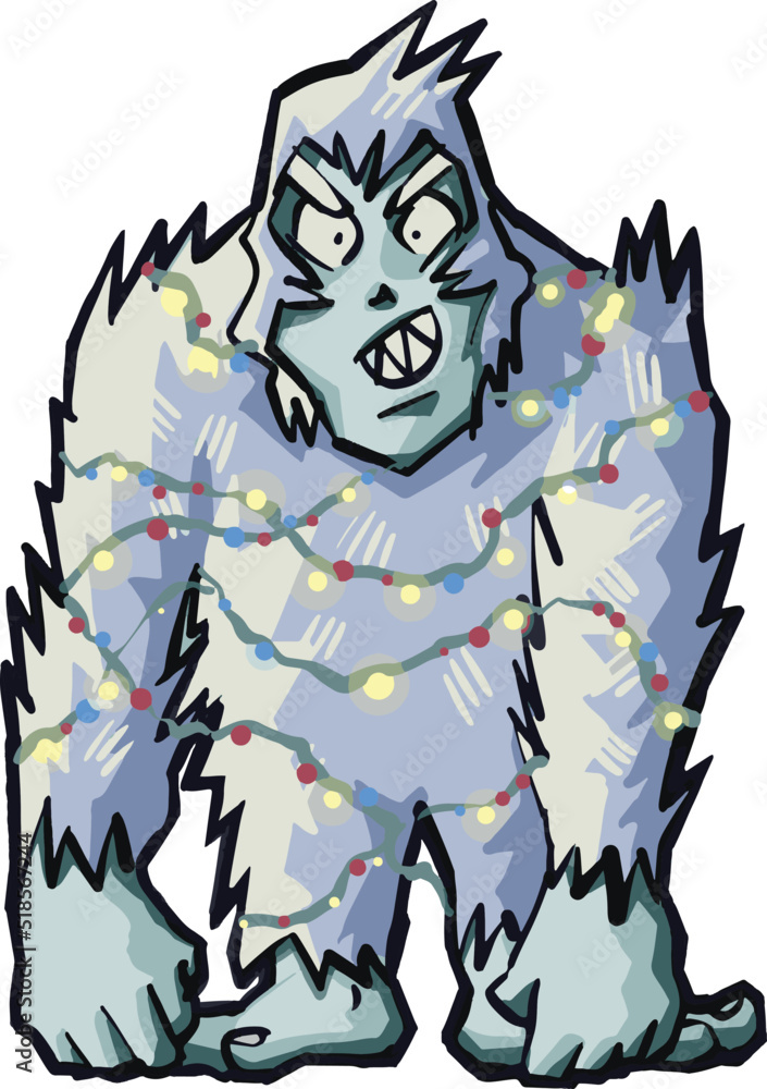 Yeti Christmas celebration big foot Yeti Christmas celebration big foot