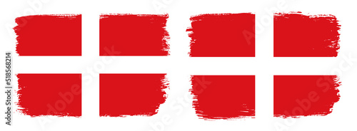 A set of two vector brush flags of Sovereign Military Order of Malta with abstract shape brush stroke effect