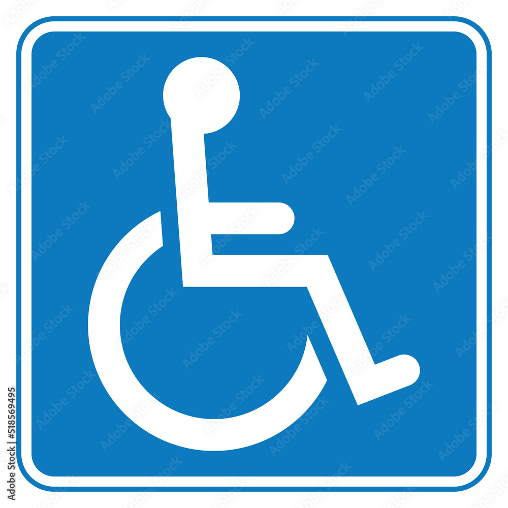 Vector icon disabled parking isolated on white background. Vector illustration. Vector icon disabled parking isolated on white background. Vector illustration.