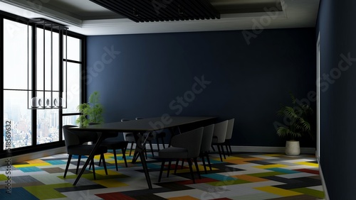 modern office meeting room for company wall logo mockup