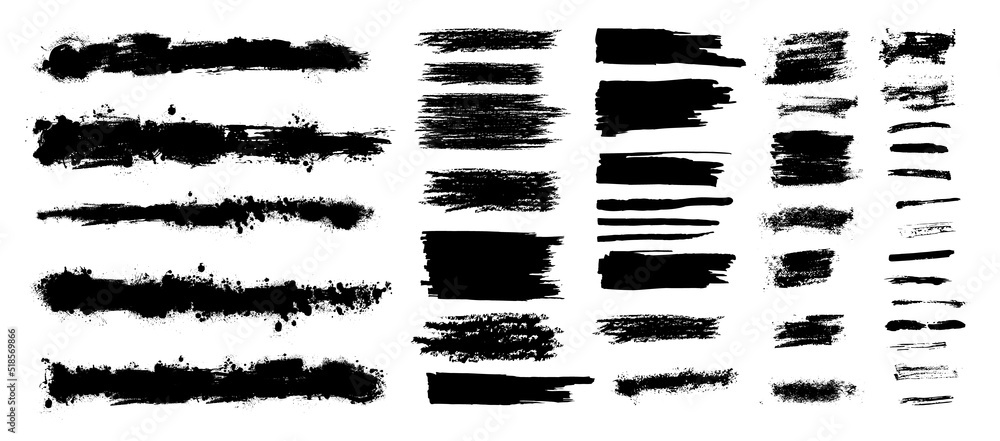 Brush strokes. Vector paintbrush set, brush strokes templates. Grunge design elements. Long text boxes. Dirty distress texture banners. Grungy Brush strokes. Vector paintbrush set, brush strokes templates. Grunge design elements. Long text boxes. Dirty distress texture banners. Grungy