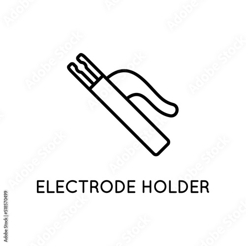 Electrode Holder Icon. Welding Equipment. Vector sign in simple style isolated on white background.