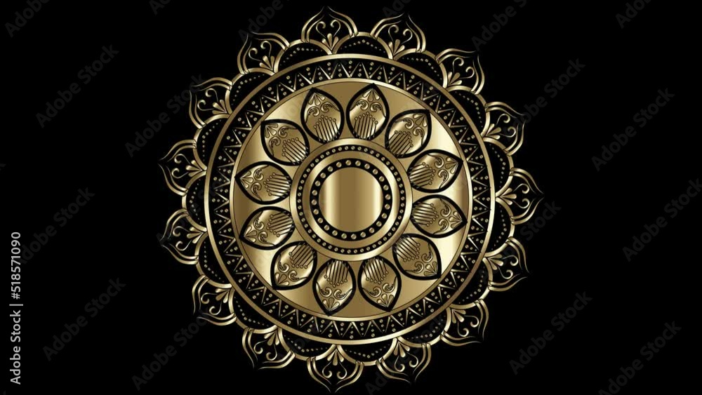 golden ornament on black