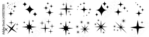 Sparkles icon Vector set. Star element illustration sign collection.