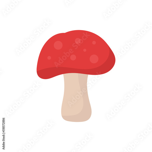 Flat icon mushroom isolated on white background. Vector illustration.