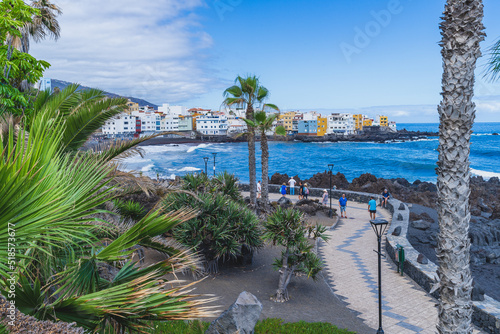 Fototapeta Naklejka Na Ścianę i Meble -  Puerto de la Cruz, Tenerife, June 23, 2022. View of the city of Puerto de la Cruz in Tenerife, Canary Islands.