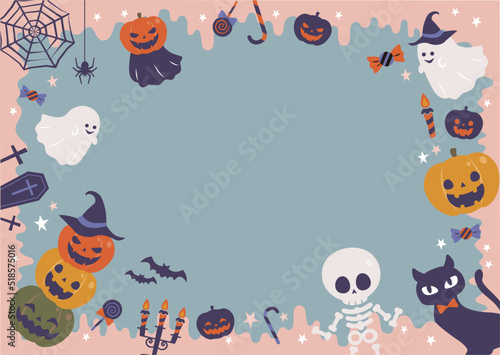 ハロウィン　カボチャとお化けの背景