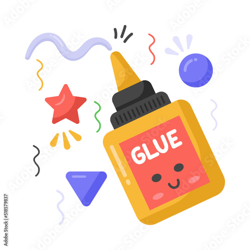glue vector sticker, education modern simple flat design isolated on white background.