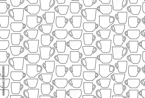 seamless pattern of different coffee  tea cups  great for wrapping  textile  wallpaper  greeting card- vector illustration