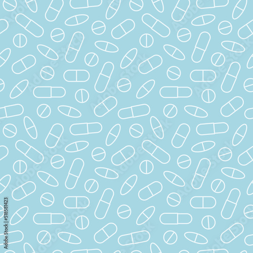 medical seamless of pills- vector illustration