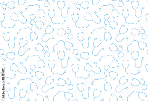 health care, medicine, doctor seamless pattern with stethoscope icons - vector illustration