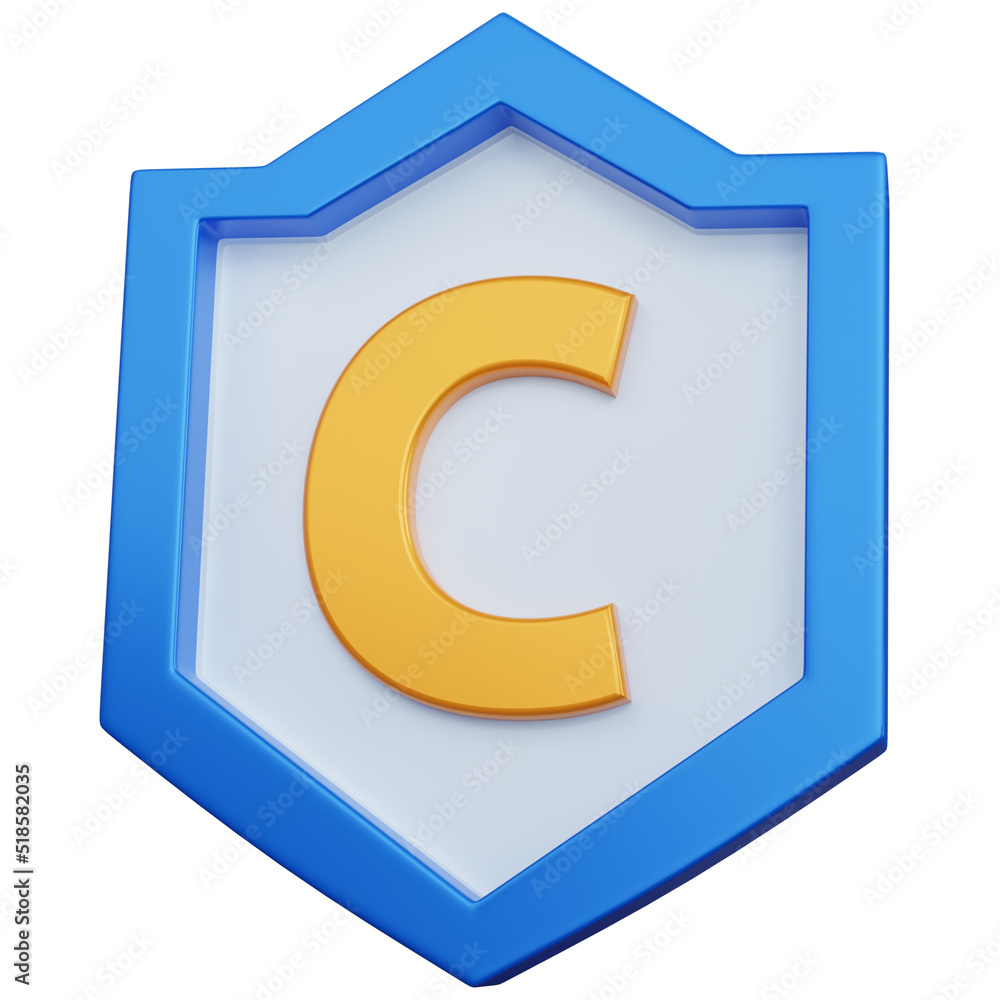 3d rendering shield copyright isolated 3d rendering shield copyright isolated