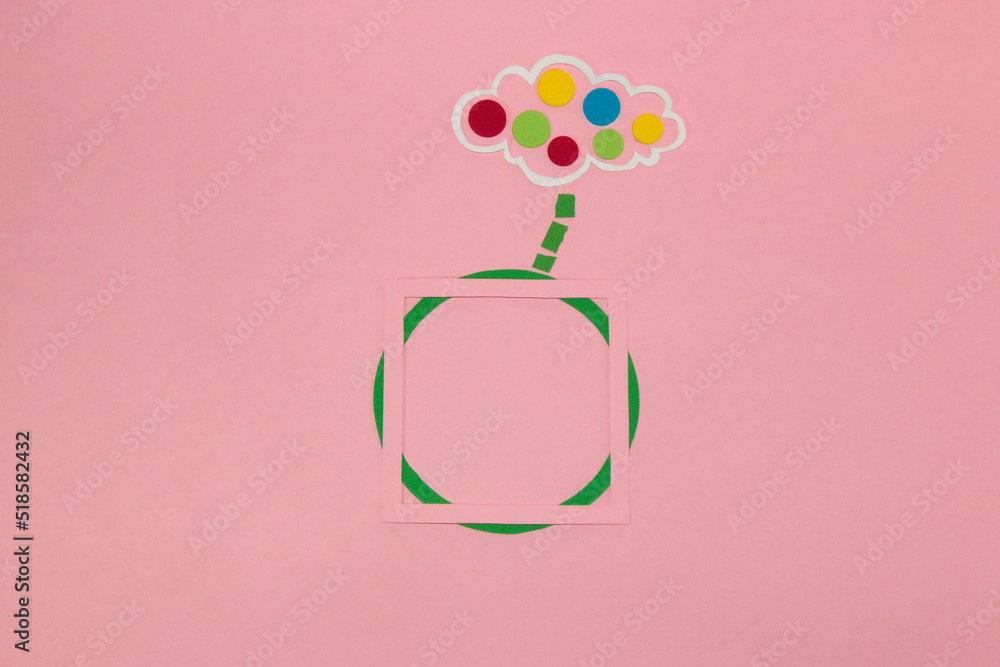 green circle with pink frame as copy space, cloud with colorful dots above, dot day, intelligence, creative art mdoerni design, minimal concept
green circle with pink frame as copy space, cloud with colorful dots above, dot day, intelligence, creative art mdoerni design, minimal concept