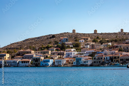 Fototapeta Naklejka Na Ścianę i Meble -  Chalki town center on Chalki island, Dodecanese islands, Greece