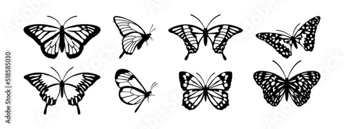 Butterfly icon set design template vector isolated illustration