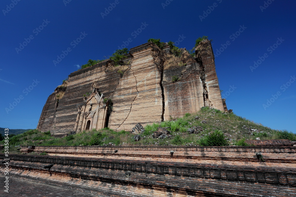 The Mingun Pahtodawgyi, an incomplete monument pagoda in Mingun, Myanmar.
